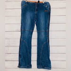 Harley Davidson Side Zippers Blue Denim Women's Jeans